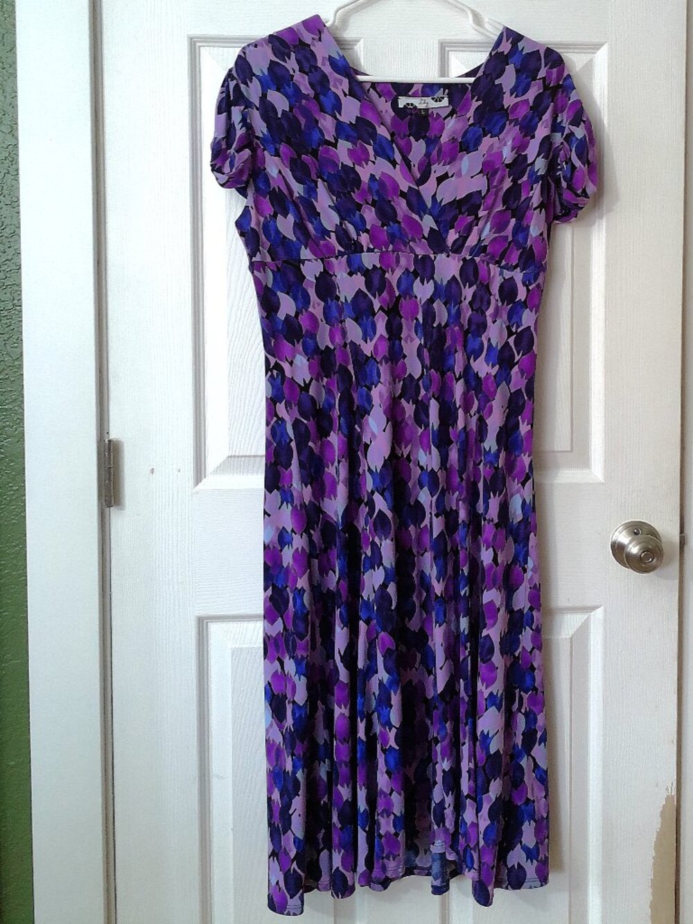 Lily Purple and Gray Abstract Midi Dress